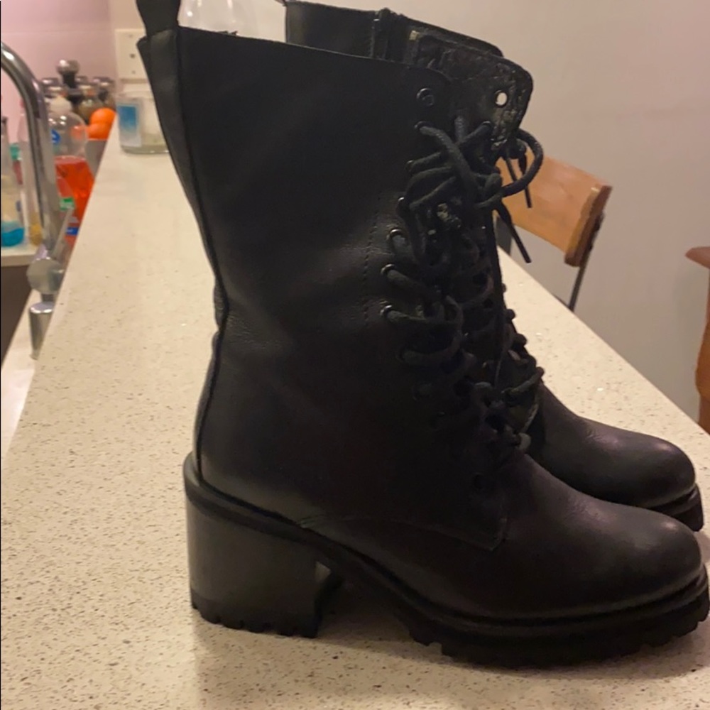 Heeled combat boots